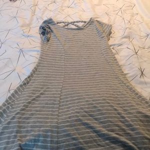 Gray and white dress